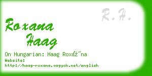 roxana haag business card